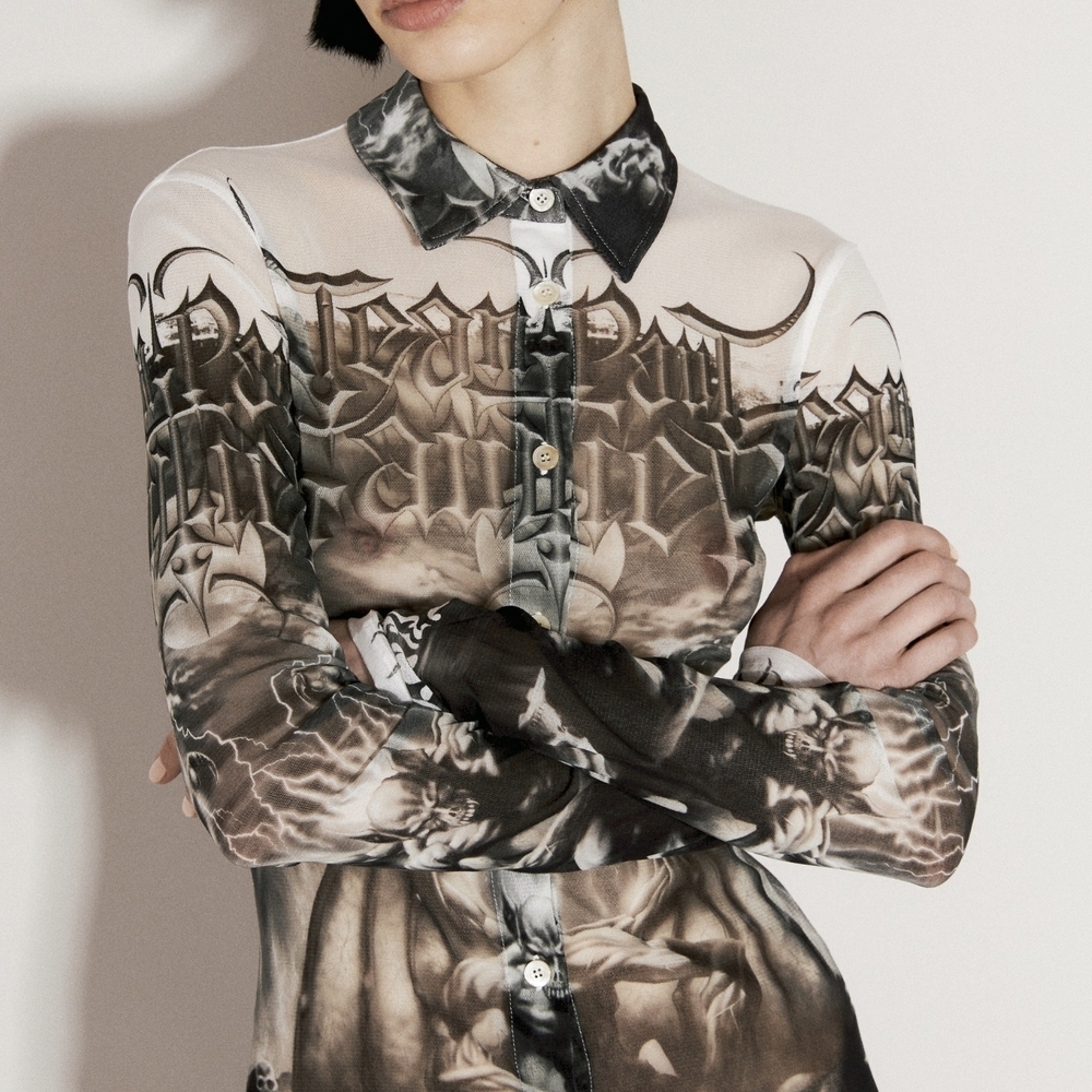 JEAN PAUL GAULTIEP Black & White 'The Diablo' Midi Shirt Dress Size XXS NWT - Picture 5 of 12